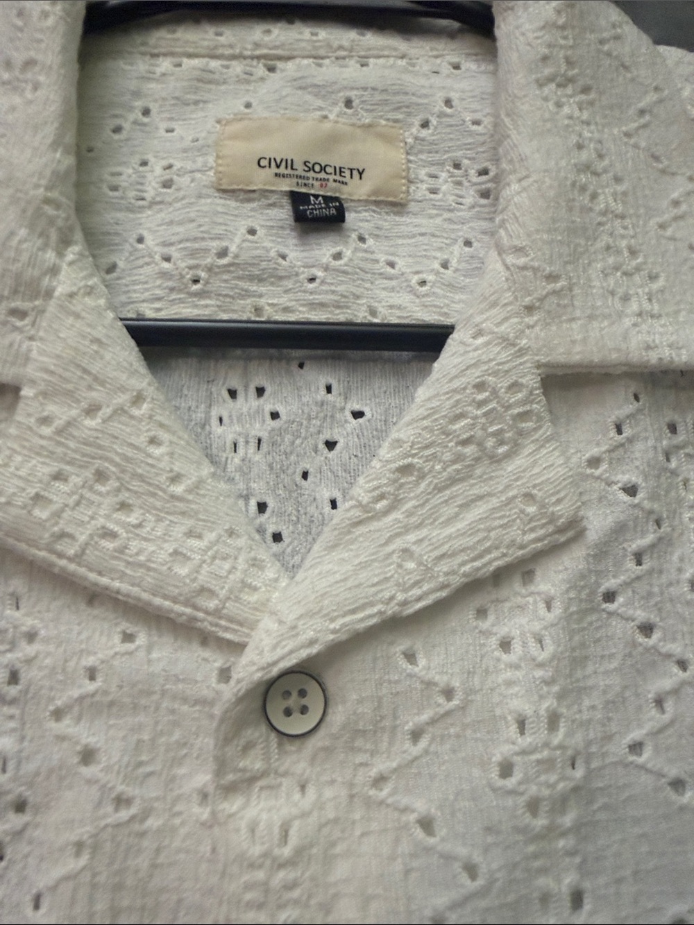 Civil Society White Eyelet Button Jacket